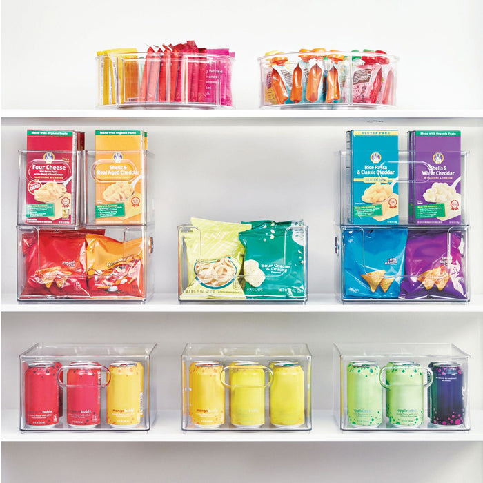 Open Opbergbox met Handvaten, 25 x 25 x 15 cm, Kunststof, Transparant