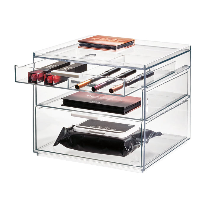 Make-up Organizer, 3 Lades, Hoog, 21 x 20.3 x 17.8 cm, Transparant - i