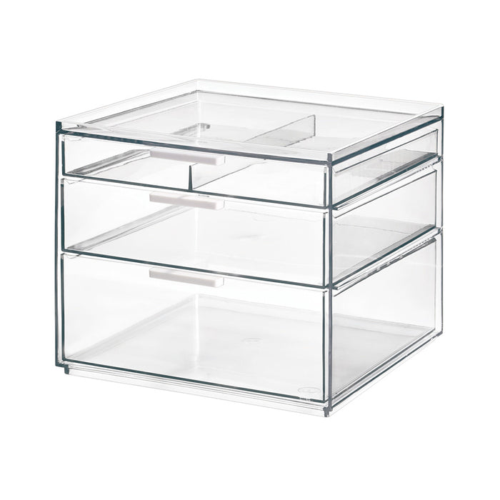Make-up Organizer, 3 Lades, Hoog, 21 x 20.3 x 17.8 cm, Transparant - i