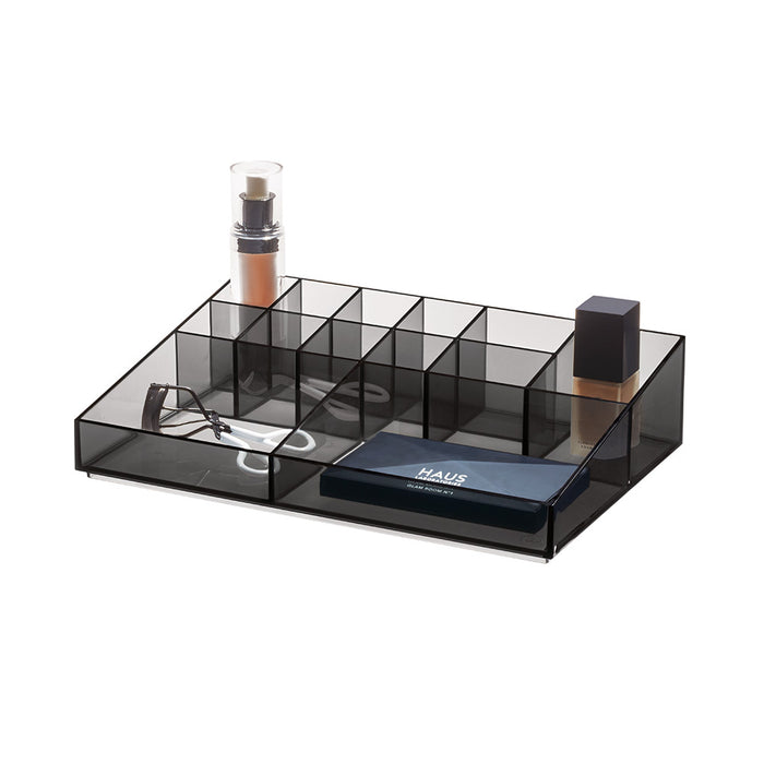 Make-up Organizer met 13 Vakken, 30.5 x 20.3 x 7.6 cm, Smoke - iDesign