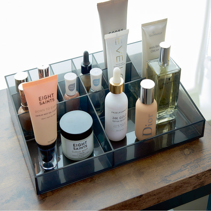 Make-up Organizer met 13 Vakken, 30.5 x 20.3 x 7.6 cm, Smoke - iDesign