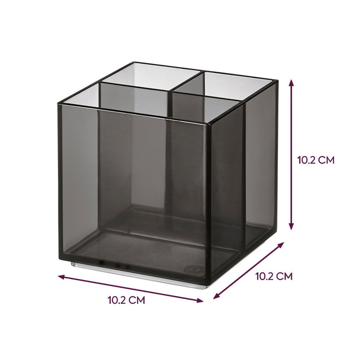 iDesign - Make-up Organizer met 3 Vakken, 10.2 x 10.2 x 10.2 cm, Smoke