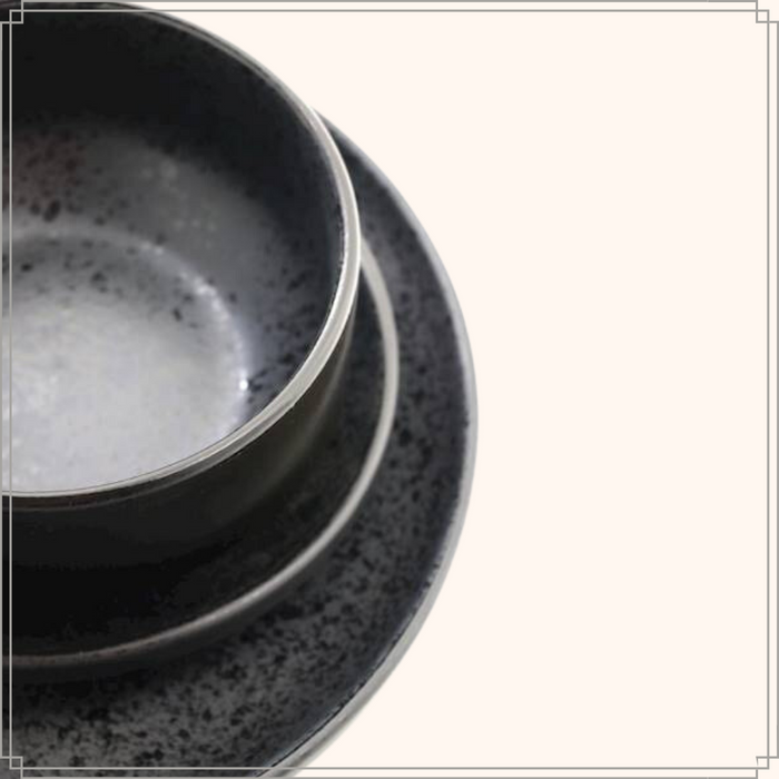 OTIX Dinerbord Zwart 6 stuks Aardewerk 26cm HOLLY