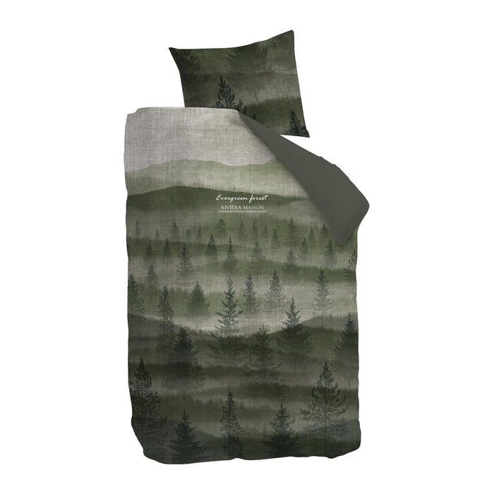 Rivièra Maison Evergreen Dekbedovertrek 140 x 200/220 cm - Groen