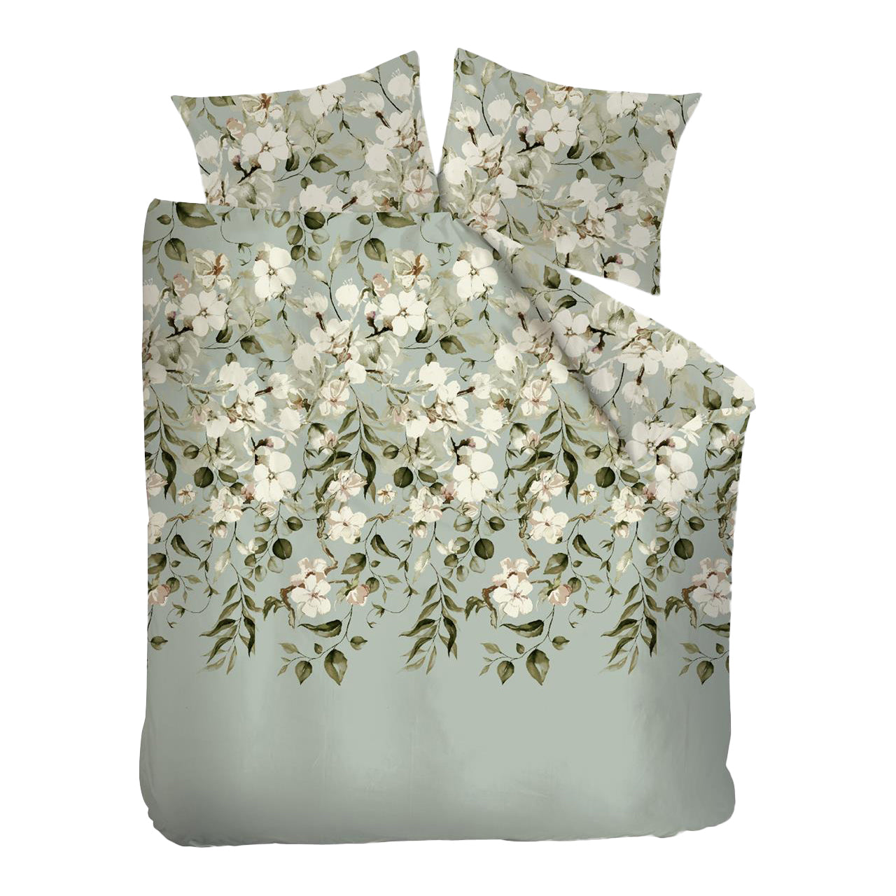 Ariadne at Home Autumn Blossom Dekbedovertrek 240 x 200/220 cm - Licht groen