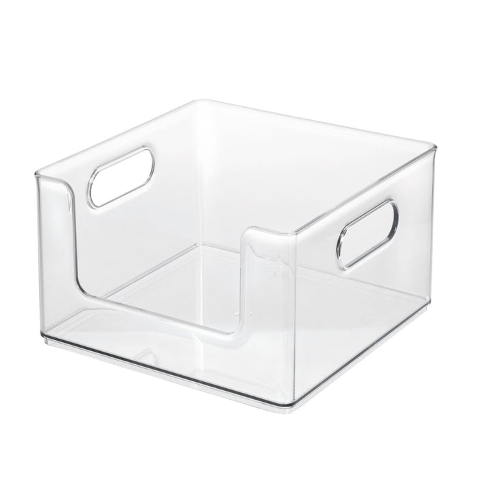 Opbergbox met Handvaten, 25.4 x 25.4 x 15.2 cm, Kunststof, Transparant