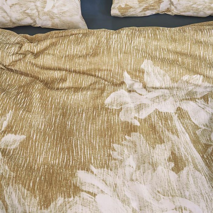 At Home by Beddinghouse Pencil Rain Dekbedovertrek 200 x 200/220 cm - Oker