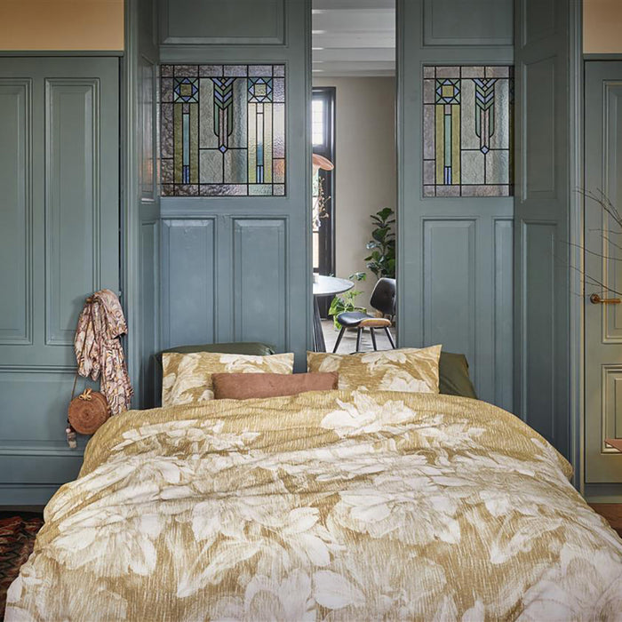 At Home by Beddinghouse Pencil Rain Dekbedovertrek 240 x 200/220 cm - Oker