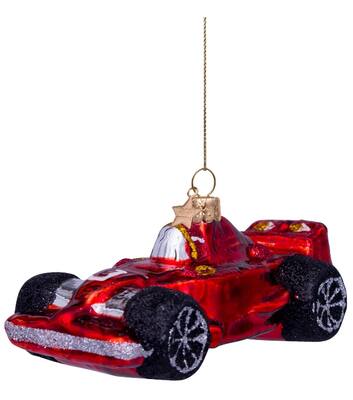 Vondels Ornament glass red racing car H10cm