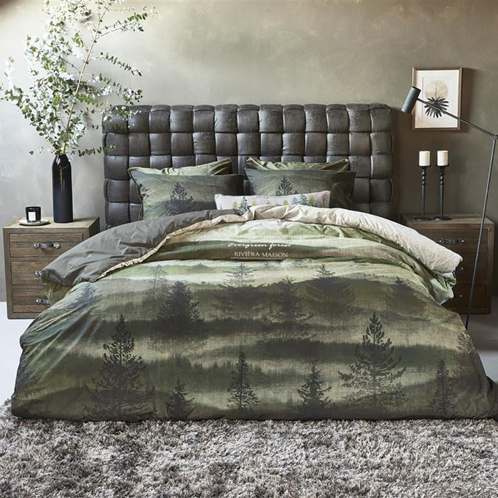 Rivièra Maison Evergreen Dekbedovertrek 140 x 200/220 cm - Groen