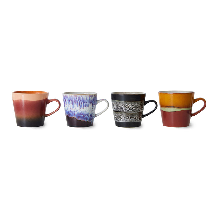 HKliving 70's Ceramics Americano Mok 0,27 L - Set van 4 - Friction