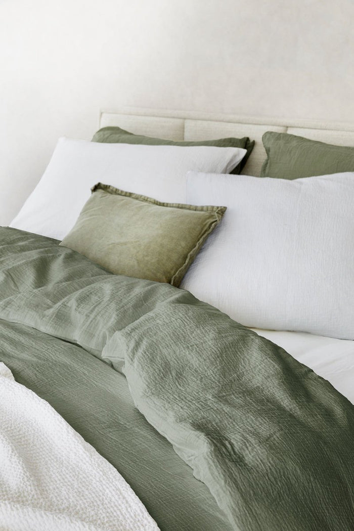 Dreamers Den Mousseline Dekbedovertrek 200x220 Olivegreen