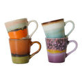 HKliving 70's Ceramics Espressokopje 0,1 L - Set van 4 - Retro