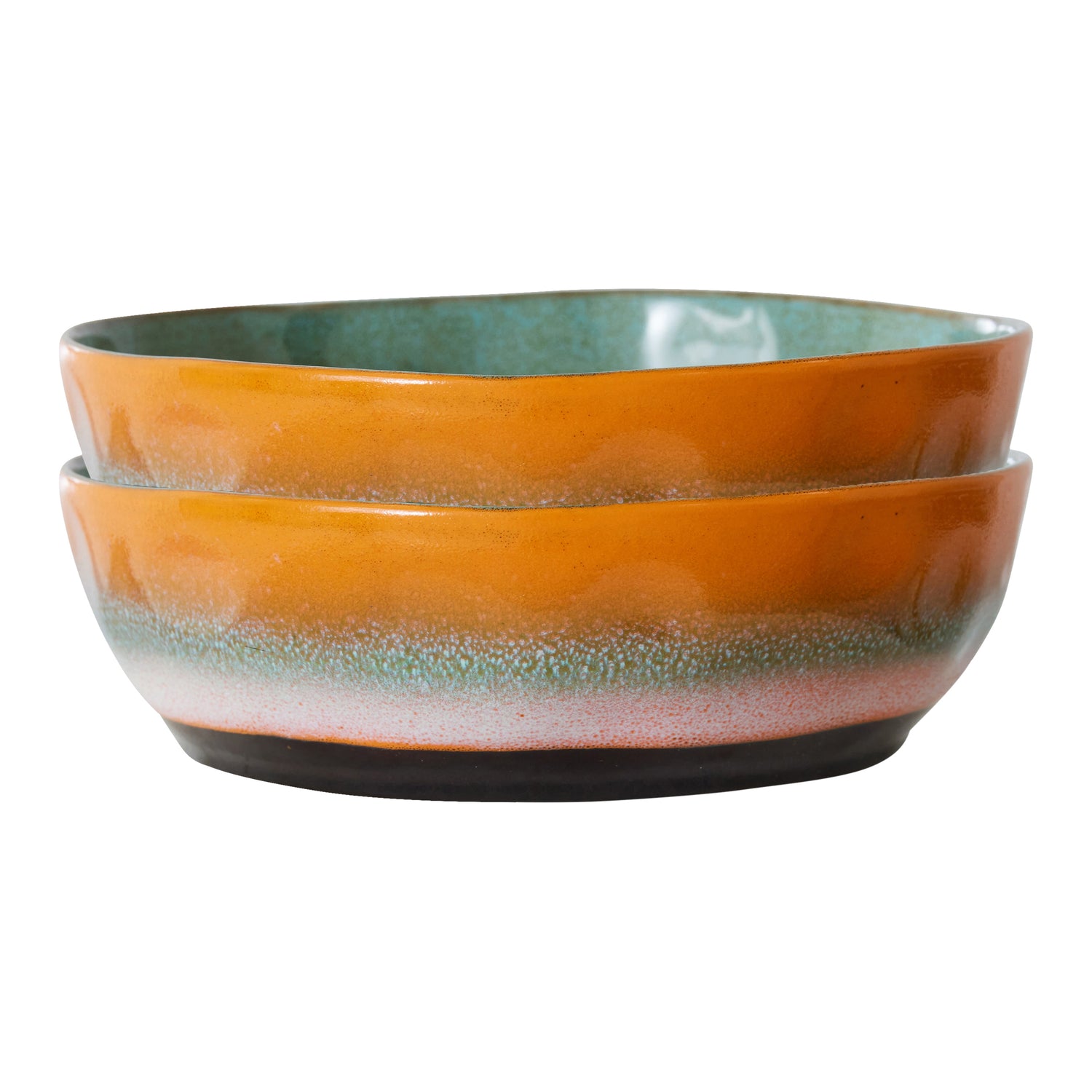 HKliving 70's Diep Bord Ø 19,5 cm - Set van 2 -  Golden Hour