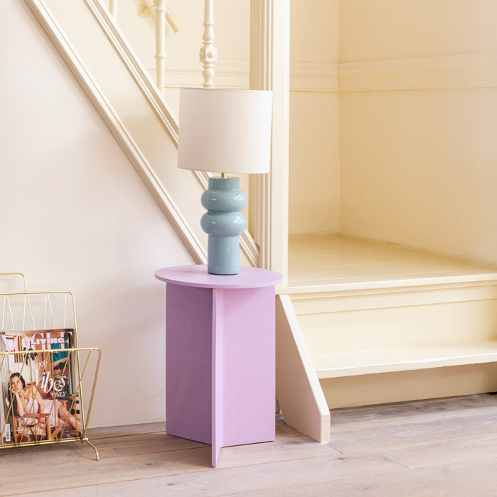 HAY Slit Table Wood Round Bijzettafel -  Ø 35 cm - Pink