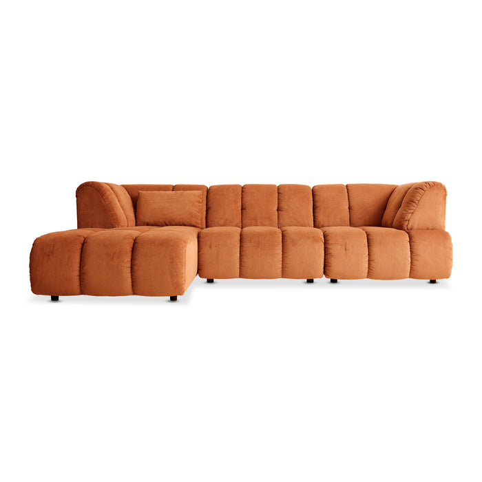 HKliving Wave Bank Element - Divan Links - Dusty Orange