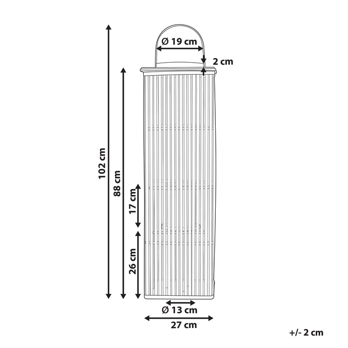 Beliani - BALABAC - Lantaarn - Naturel - 88 cm - Bamboe