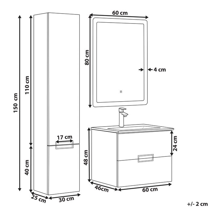 Beliani - TUDELA - Badkamermeubel - Wit - MDF