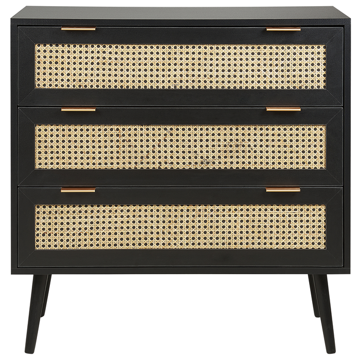 Beliani - OPOCO - Commode - Zwart - Rotan