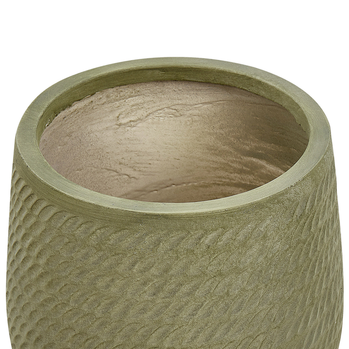 Beliani - LIVADIA - Bloempot - Groen - 27 cm - Vezelklei