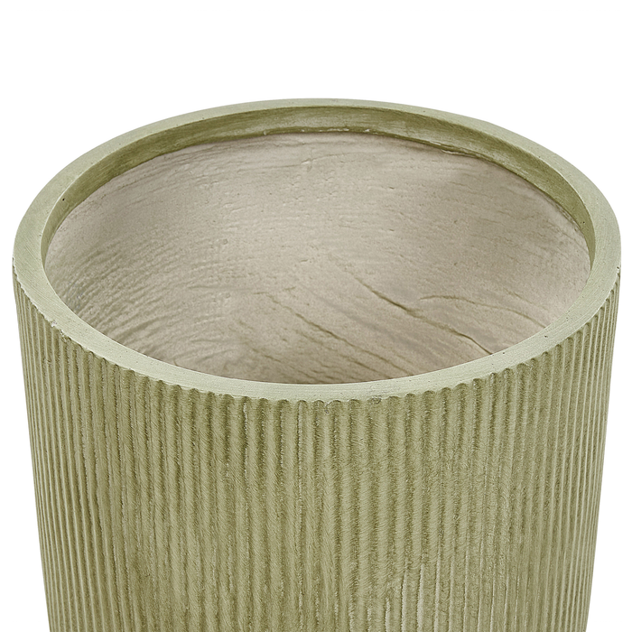 Beliani - DARIA - Bloempot - Olijfgroen - 37 cm - Kleivezels