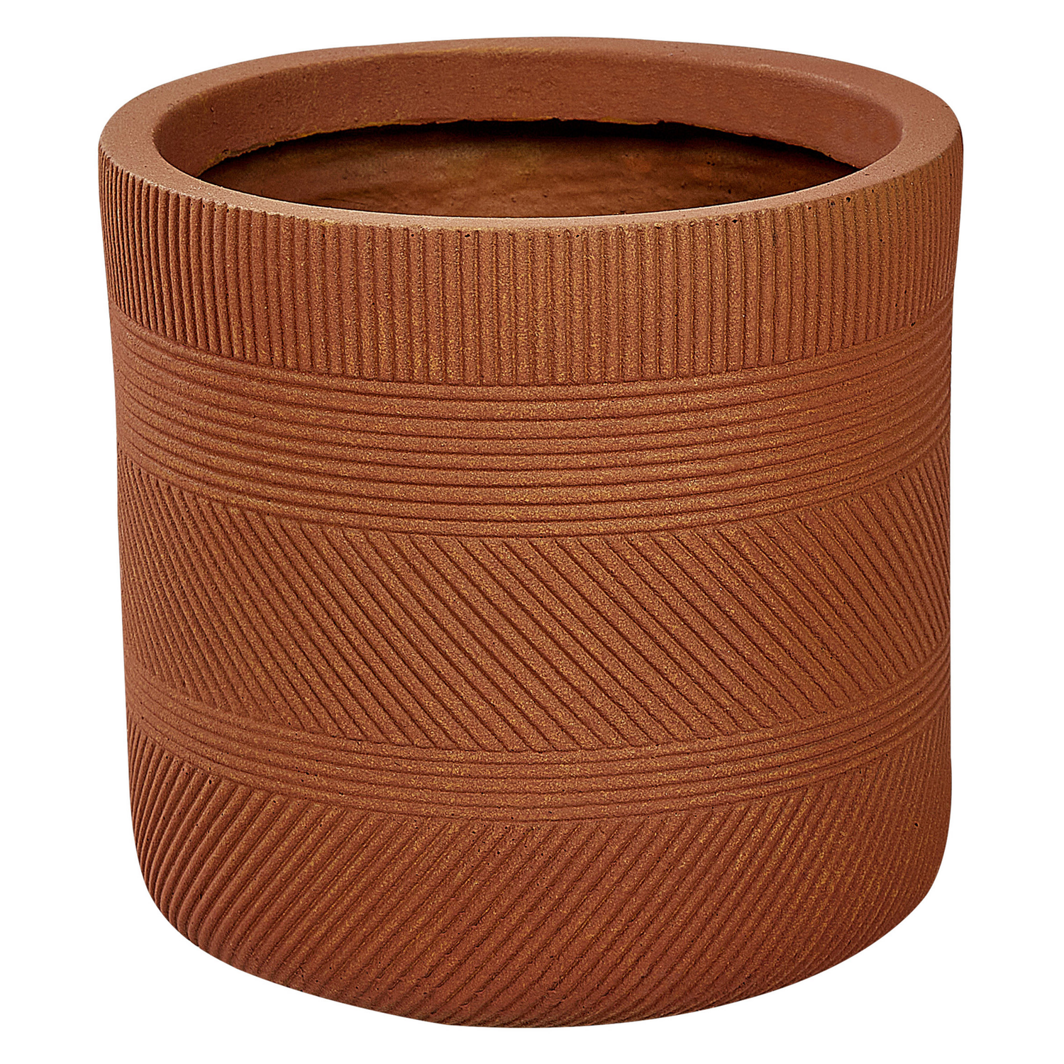 Beliani - VOULA - Bloempot - 31 cm - Goudbruin - Kleivezels