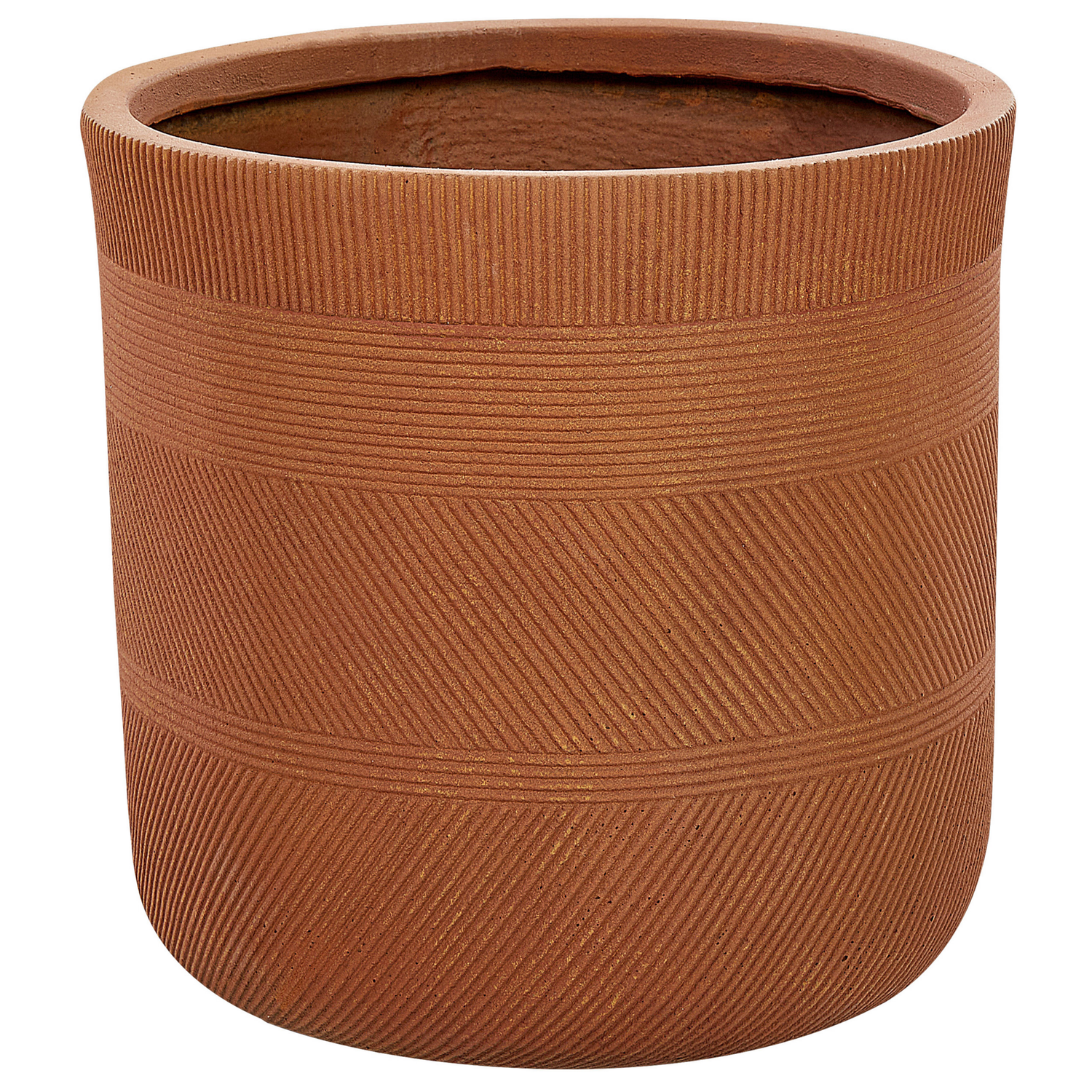 Beliani - VOULA - Bloempot - Goudbruin - Goudbruin - Kleivezels