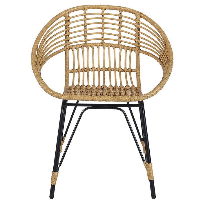 Beliani - PELLARO - Bistroset voor 2 - Natuurlijk - PE rotan