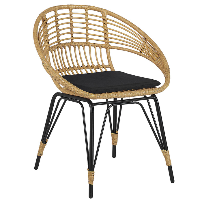 Beliani - PELLARO - Bistroset voor 2 - Natuurlijk - PE rotan