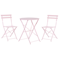 Beliani - FIORI - Bistroset voor 2 - Pastelroze - Staal