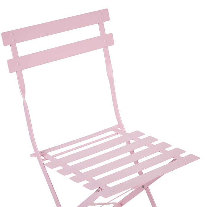 Beliani - FIORI - Bistroset voor 2 - Pastelroze - Staal