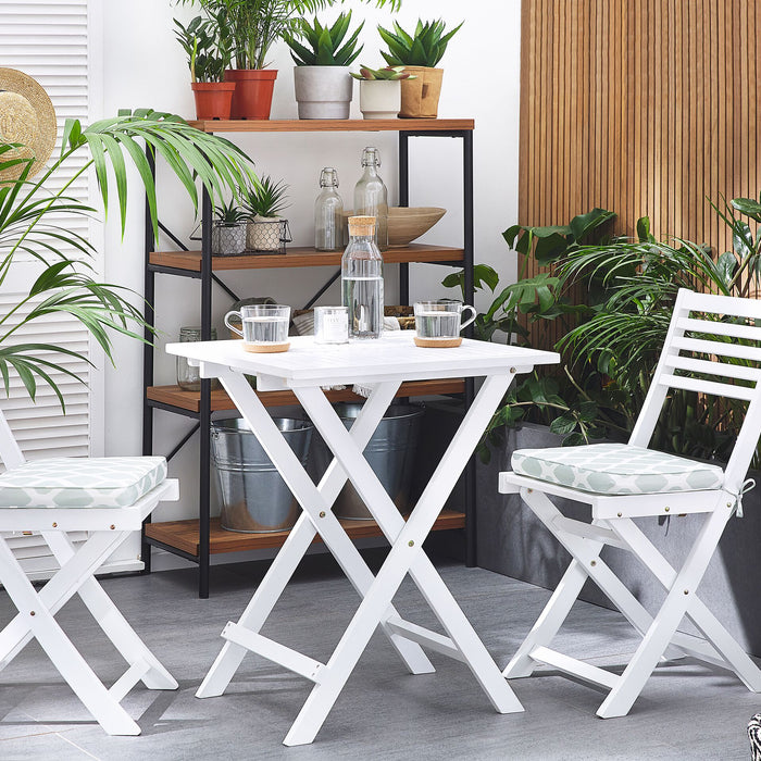 Beliani - FIJI - Bistroset voor 2 - Wit |Mintgroen - Acaciahout