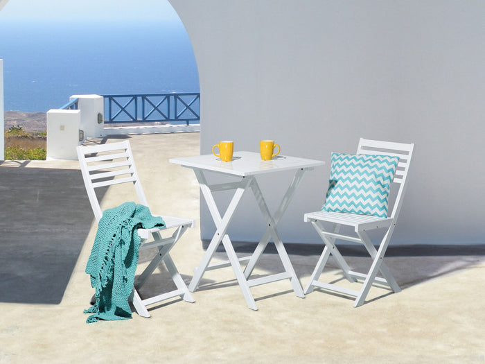 Beliani - FIJI - Bistroset voor 2 - Wit - Acaciahout