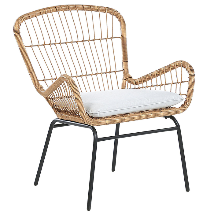 Beliani - LABICO - Bistroset voor 2 - Natuurlijk - PE rotan