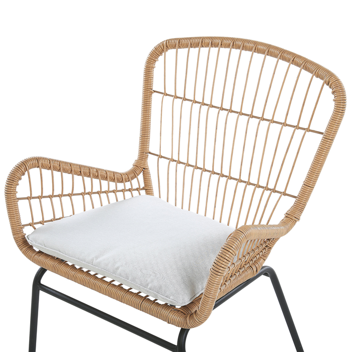 Beliani - LABICO - Bistroset voor 2 - Natuurlijk - PE rotan