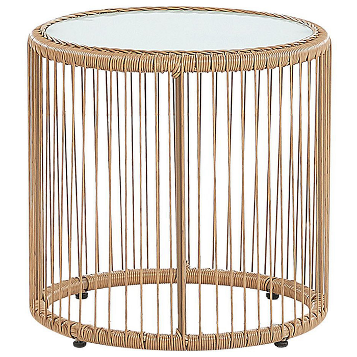 Beliani - LABICO - Bistroset voor 2 - Natuurlijk - PE rotan