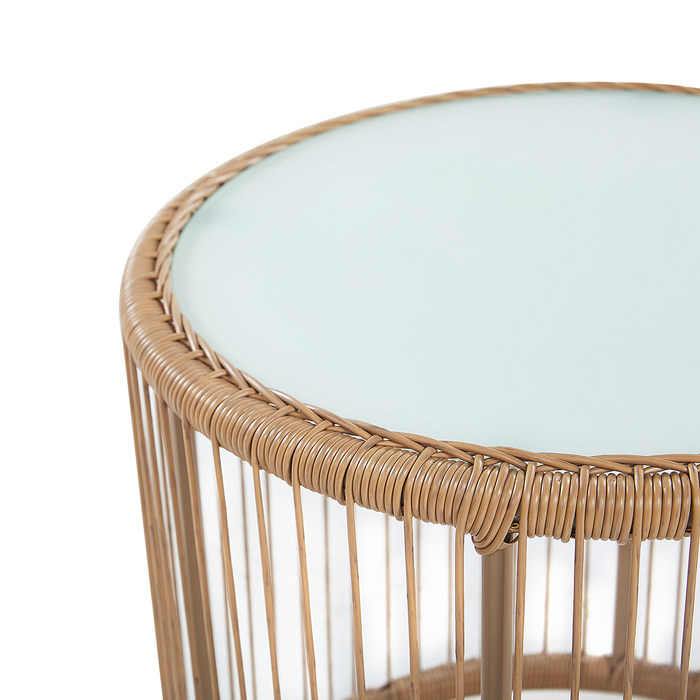 Beliani - LABICO - Bistroset voor 2 - Natuurlijk - PE rotan