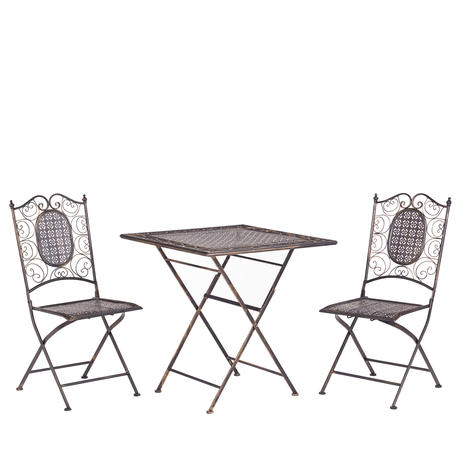 Beliani - BORMIO - Bistroset voor 2 - Zwart - IJzer