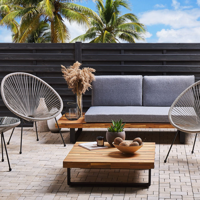 Beliani - ACAPULCO II - Bistroset voor 2 - Licht Grijs - PE rotan