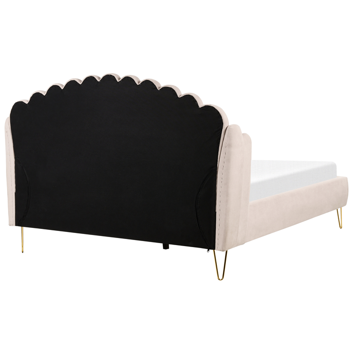 Beliani - AMBILLOU - Bed - Lichtbeige - 160 x 200 cm - Polyester