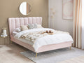 Beliani - MIRIBEL - Tweepersoonsbed - Roze - 140x200 - Fluweel