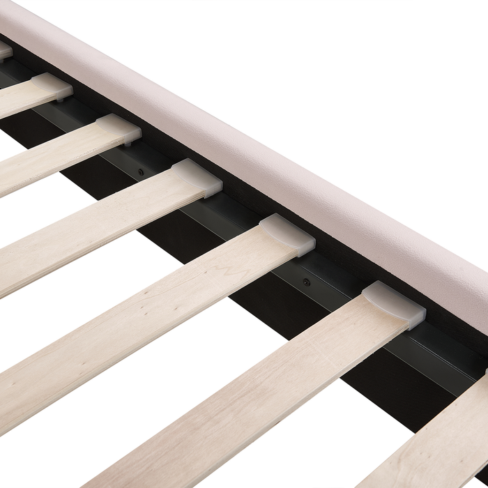 Beliani - MIRIBEL - Tweepersoonsbed - Roze - 140x200 -  Fluweel