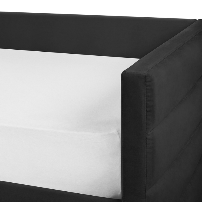 Beliani - MARRAY - Slaapbank - Zwart - 90 x 200 cm - Fluweel