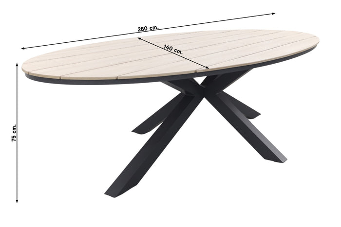 Garden Impressions Edison tuintafel 280 x 140 cm.