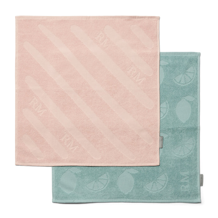 Riviera Maison Keukenhanddoeken 2 stuks, Summer Vibe - Roze| Blauw