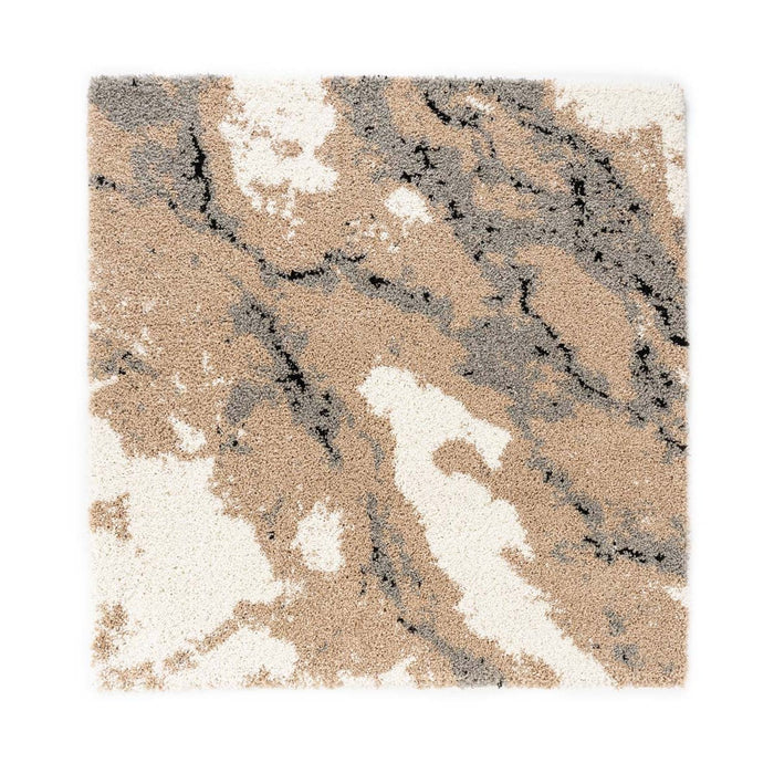 Boho&me Vierkant hoogpolig vloerkleed Marble Artisan - beige - 240x240