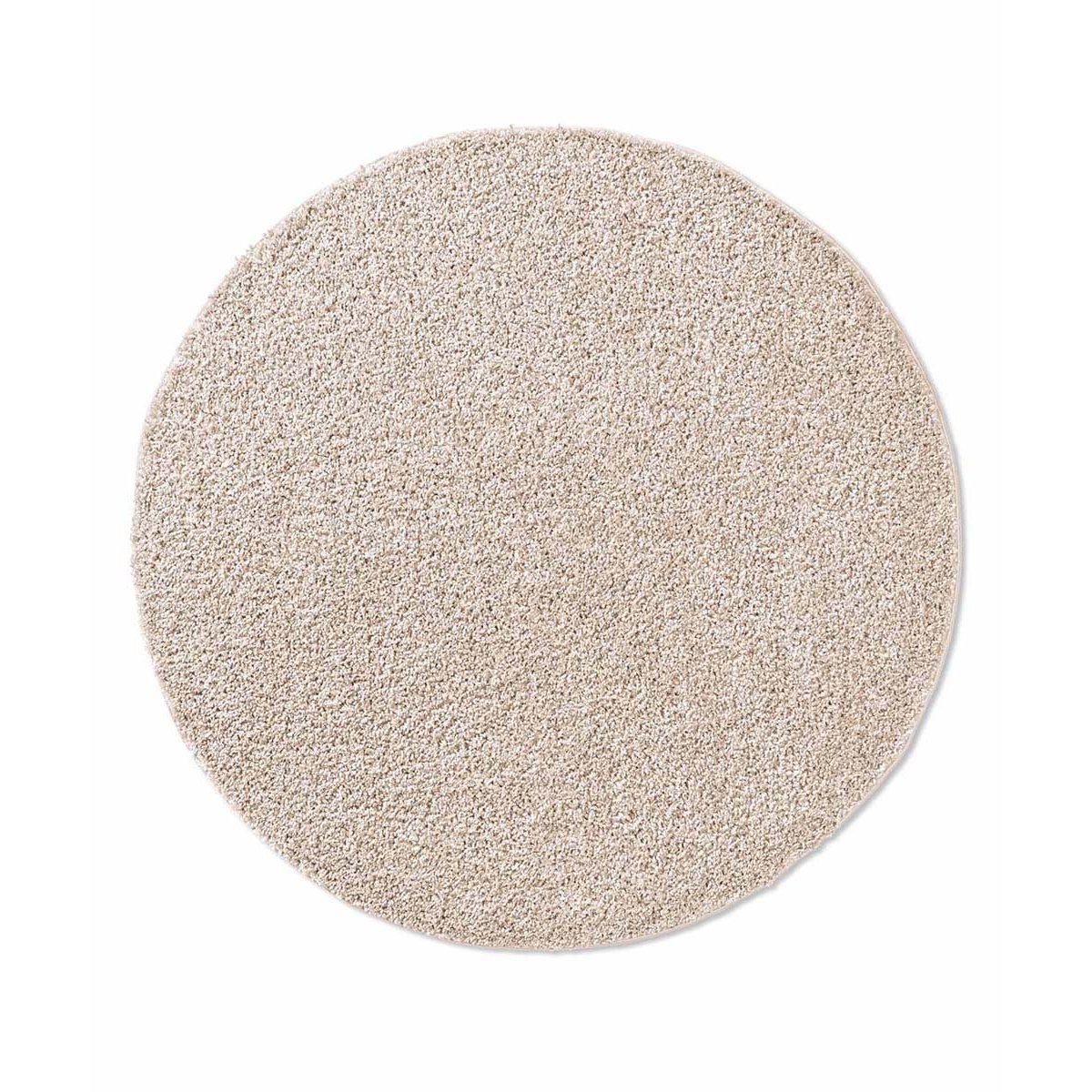 Tapeso Rond vloerkleed hoogpolig effen Classic - crème - 120 cm