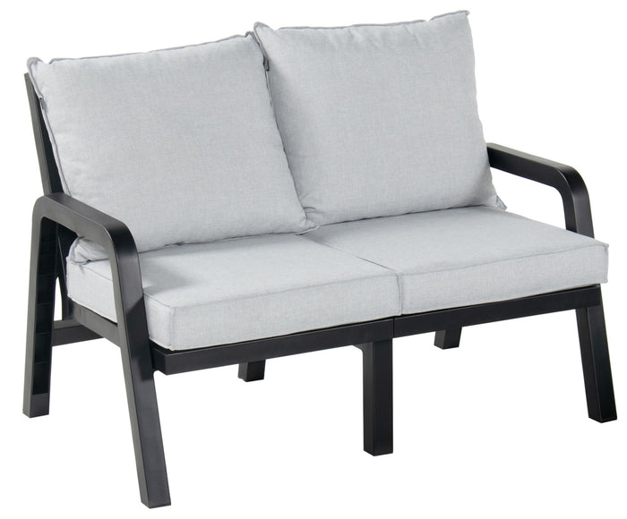 Hartman Ibiza 2-persoons Loungebank Antraciet - Lichtgrijze Kussens