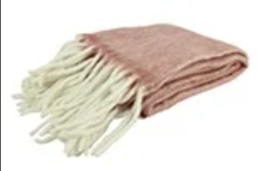 Countryfield Plaid Britta met franjes roze