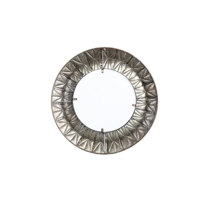 PTMD Lorrix Gold iron mirror with lines pattern round